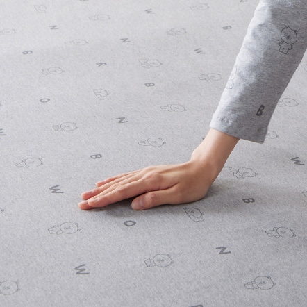 LINE FRIENDS｜純棉熊大印花床包-迷霧灰