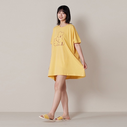 DINOTAENG｜QUOKKA & BOBO 網印大T上衣-盛夏黃