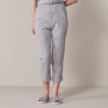 DINOTAENG｜QUOKKA & BOBO 印花八分褲-迷霧灰