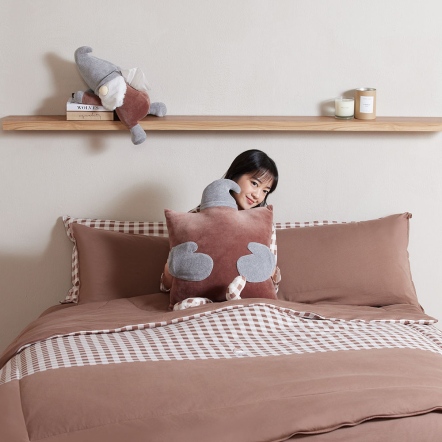 精靈格紋 暖玉被-可可棕