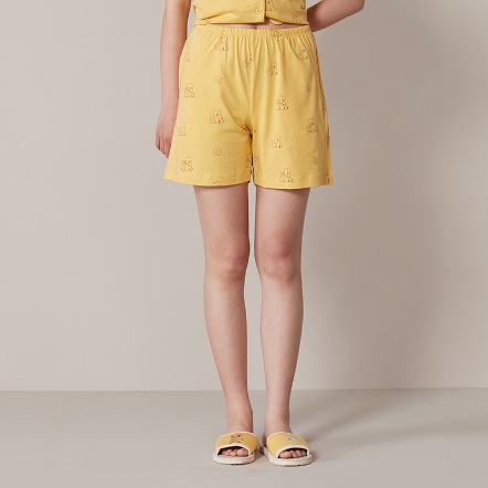 DINOTAENG｜QUOKKA & BOBO 印花短褲-盛夏黃
