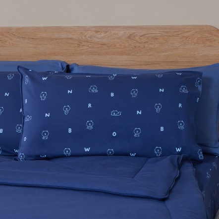 LINE FRIENDS｜熊大印花枕套1入-藍