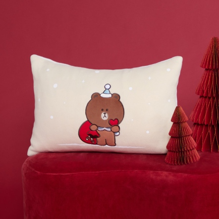 LINE FRIENDS｜冬日熊大方形抱枕（30x45公分）