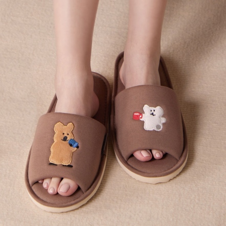 DINOTAENG | 咖啡開口室內拖鞋-可可棕(M/L)