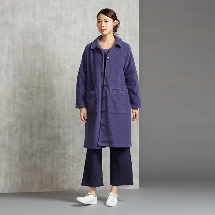 搖粒絨長外套-星光紫